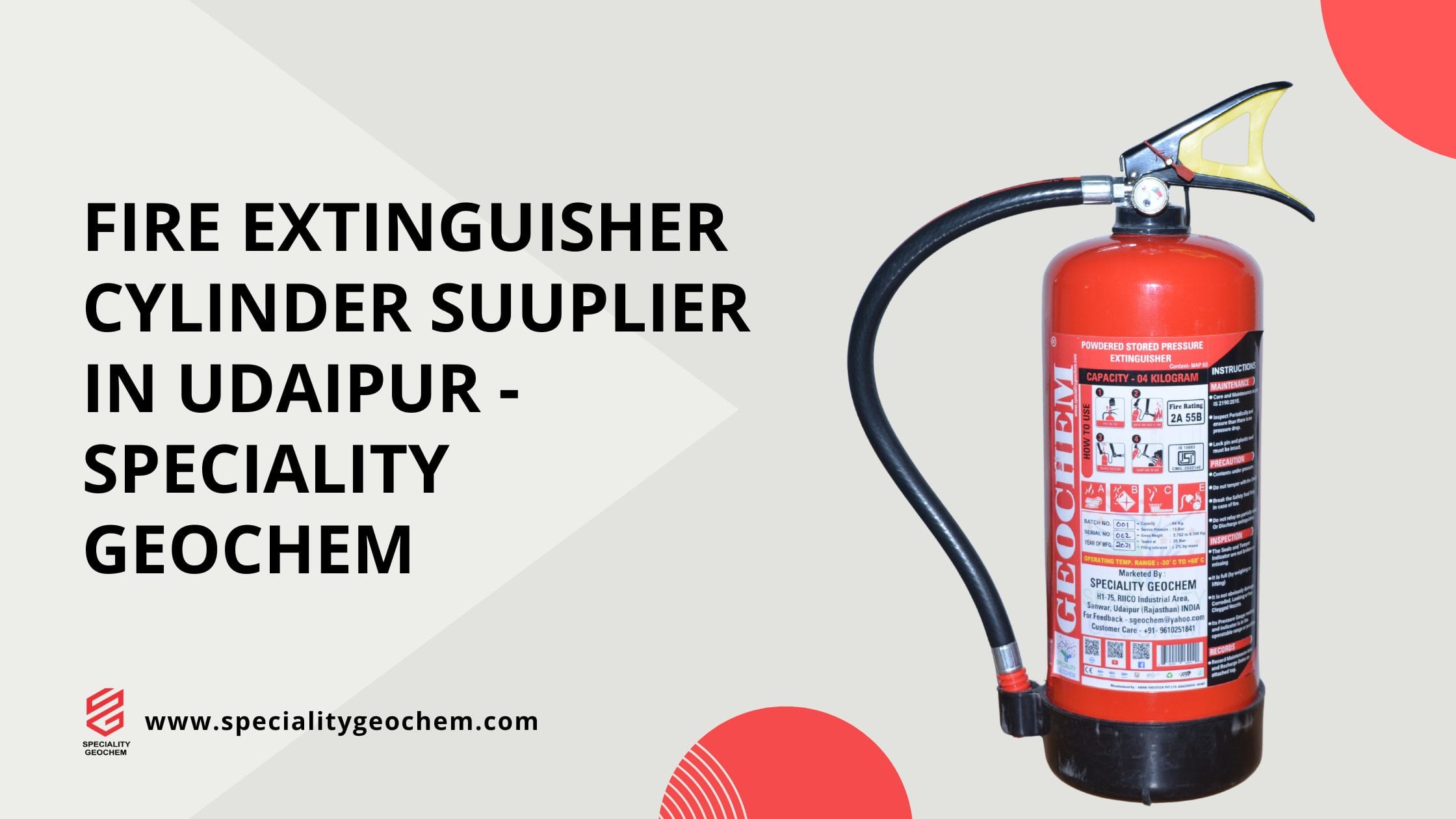Fire Extinguisher Cylinder Suuplier in Udaipur