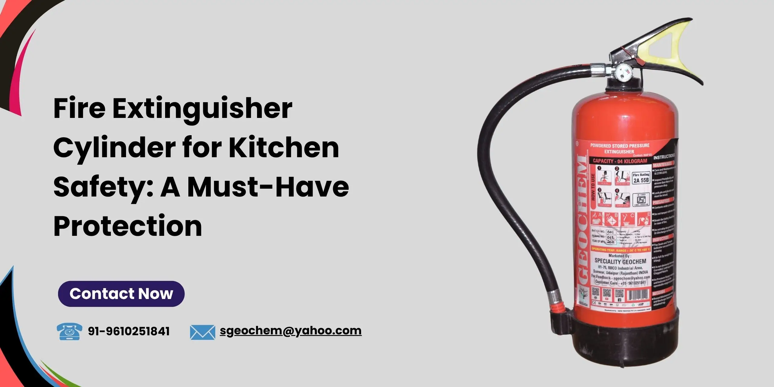 Fire Extinguisher Cylinder for Kitchen Safety: A Must-Have Protection