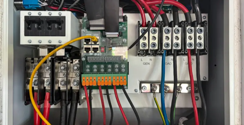 Electrical panel with automatic fire suppression tube system for switchgear and distribution board protection