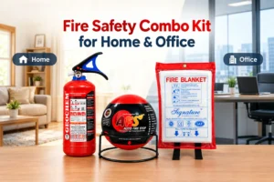 Speciality Geochem fire safety combo kit with fire extinguisher ball, 2 kg ABC fire extinguisher and fire blanket