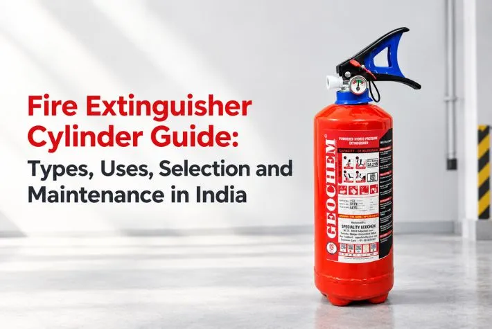 Red ABC dry powder fire extinguisher cylinder with pressure gauge and safety pin
