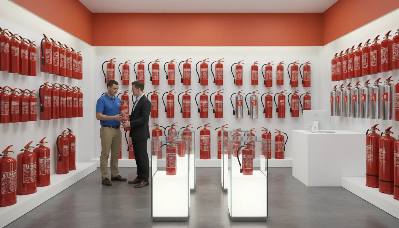 Fire extinguisher dealer in India showroom display and local sales by authorised fire extinguisher dealer